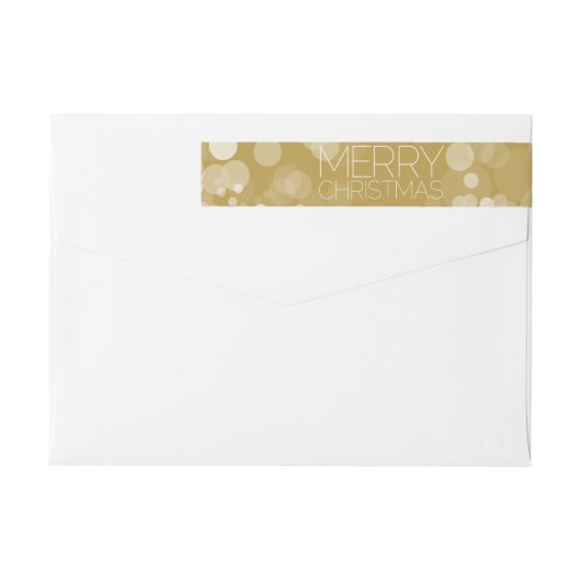 金ゴールド《写真》ぼけ味モダンメリークリスマス ラップアラウンドラベル (裏面)