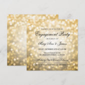 金ゴールド《写真》ぼけ味ライトエレガント婚約パーティ 招待状 (正面/裏面)