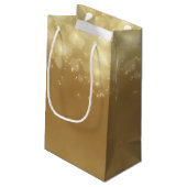 金ゴールド《写真》ぼけ味ラグジュアリーエレガントスパークルグローと名前 スモールペーパーバッグ (裏面アングル)