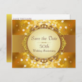 金ゴールド《写真》ぼけ味保存日付50周年記念 案内ポストカード (正面/裏面)