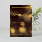 金ゴールド《写真》ぼけ味誕生会 箔招待状 (立ち正面)