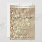 金ゴールド《写真》ぼけ味雪企業の雪クリスマスパーティー 招待状 (正面)