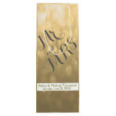 金ゴールド《写真》ぼけ味 |の結婚ワインバッグ ワインギフトバッグ (裏面)