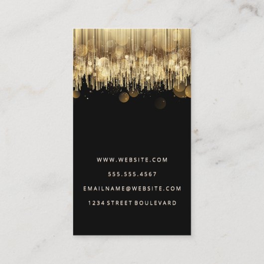 金ゴールド《写真》ぼけ味 |ラグジュアリー抽象芸術背景 名刺 (裏面)