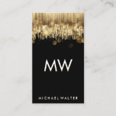 金ゴールド《写真》ぼけ味 |ラグジュアリー抽象芸術背景 名刺 (正面)