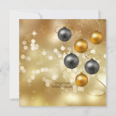 金ゴールド《写真》ぼけ味、黒と金ゴールドのバウビーの装飾 招待状 (裏面)