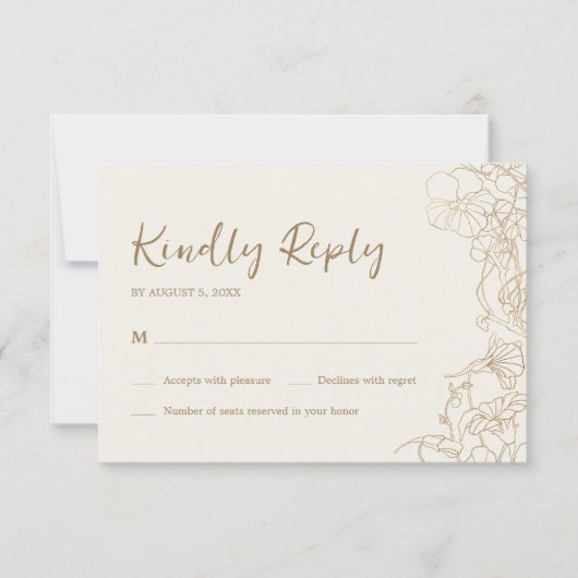 金ゴールド 出欠カード (正面)