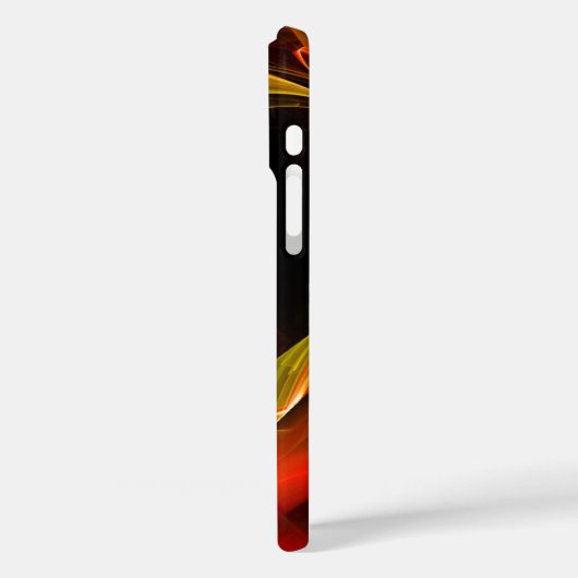 金ゴールド〔占星術の〕十二宮図サイン群赤い黄色のフラクタル渦巻き Case-Mate iPhoneケース (裏面 / 左)