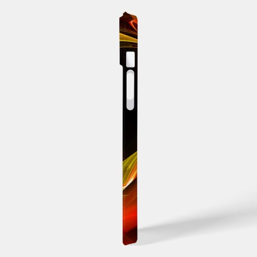 金ゴールド〔占星術の〕十二宮図サイン群赤い黄色のフラクタル渦巻き Case-Mate iPhoneケース (裏面 / 左)