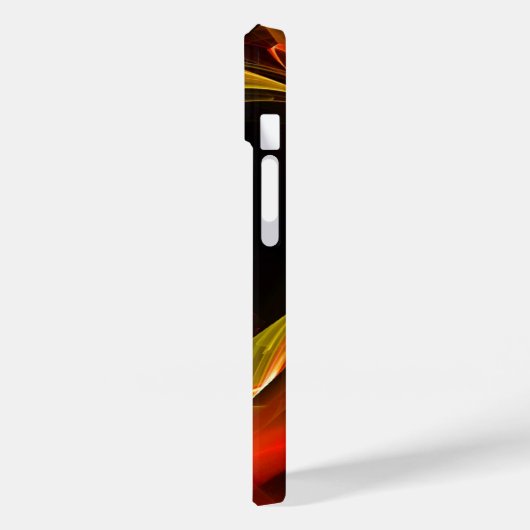 金ゴールド〔占星術の〕十二宮図サインLEO赤い黄色のフラクタル渦巻き Case-Mate iPhoneケース (裏面 / 左)