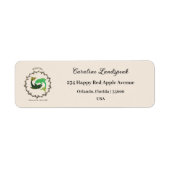 金ゴールド〔占星術の〕十二宮図符号、エンボスフローラアドレス ラベル (正面)