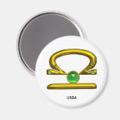 金ゴールド〔占星術の〕十二宮図誕生日シンボルや象徴ライブラリ マグネット (正面/裏面)