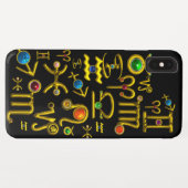 金ゴールド〔占星術の〕十二宮図誕生日宝石、宝石、星占い Case-Mate iPhoneケース (裏面(横))