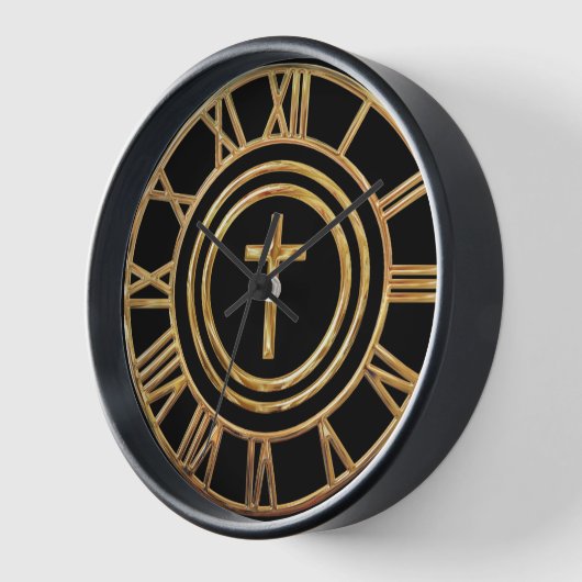 金ゴールド 壁時計 (傾斜)