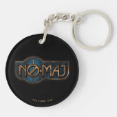 金ゴールド&大理石NO-MAJ™バッジ キーホルダー (裏面)