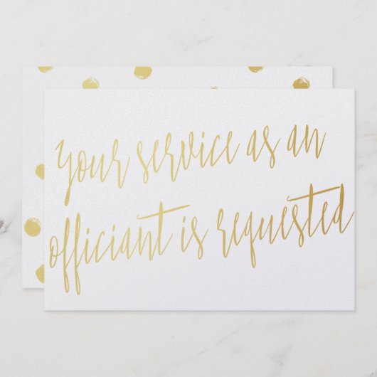 金ゴールド「官吏としての貴方の奉仕を依頼する」 招待状 (正面/裏面)
