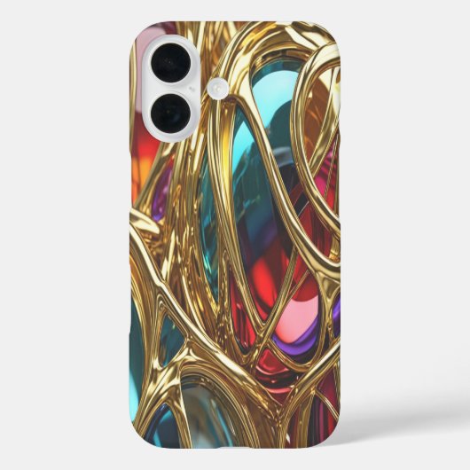 金ゴールド&宝石#1 - iPhone 16ケース Case-Mate iPhoneケース (裏面)
