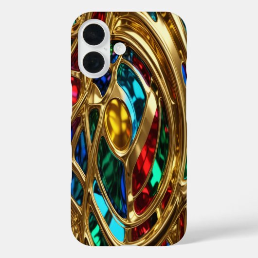 金ゴールド&宝石#24 - iPhone 16ケース Case-Mate iPhoneケース (裏面)