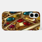 金ゴールド&宝石#34 - iPhone 16ケース Case-Mate iPhoneケース (裏面 (横))