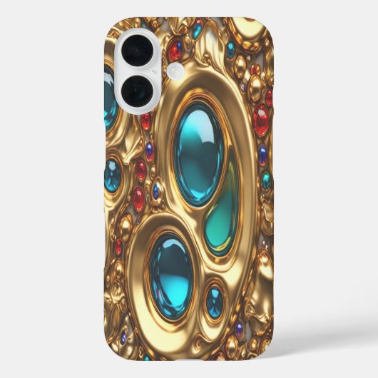 金ゴールド&宝石#3 - iPhone 16ケース Case-Mate iPhoneケース (裏面)
