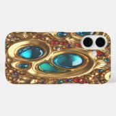 金ゴールド&宝石#3 - iPhone 16ケース Case-Mate iPhoneケース (裏面 (横))
