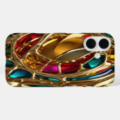 金ゴールド&宝石#40 - iPhone 16ケース Case-Mate iPhoneケース (裏面 (横))