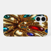 金ゴールド&宝石#50 - iPhone 16ケース (裏面横)