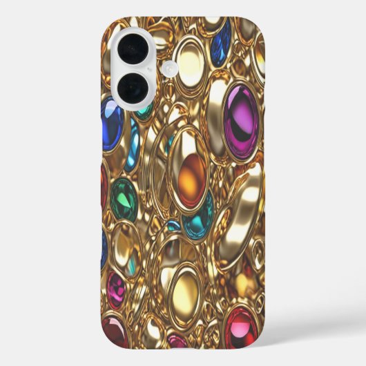 金ゴールド&宝石#5 - iPhone 16ケース Case-Mate iPhoneケース (裏面)