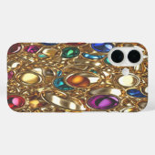 金ゴールド&宝石#5 - iPhone 16ケース Case-Mate iPhoneケース (裏面 (横))