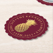 金ゴールド |家族の名前と設定日付 ペーパーコースター (アングル)