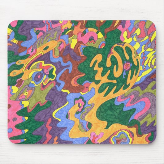 「金ゴールド」抽象芸術アート マウスパッド (正面)