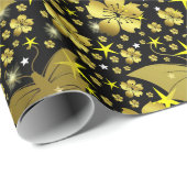 金ゴールド，明るく，輝く，蝶独占的, ラッピングペーパー (ロールコーナー)