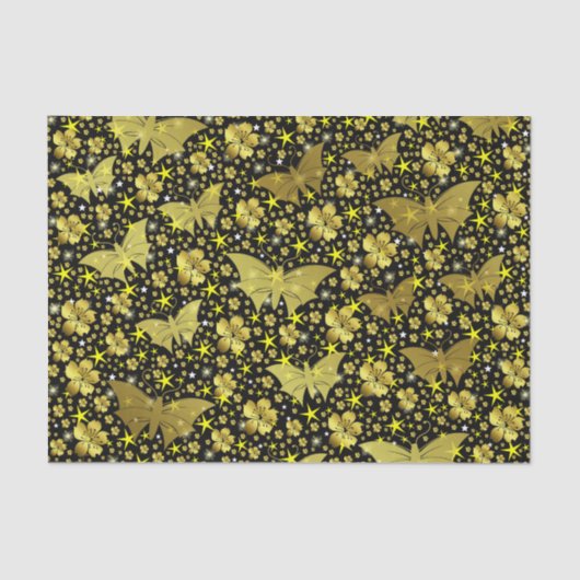 金ゴールド，明るく，輝く，蝶独占的, 薄葉紙 (正面)