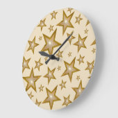 "金ゴールド"星の時計周りクリーム ラージ壁時計 (傾斜)
