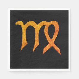 金ゴールド《星座》乙女座星占い標識カスタム スタンダードランチョンナプキン