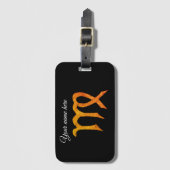 金ゴールド《星座》乙女座星占い標識カスタム ラゲッジタグ (正面縦)