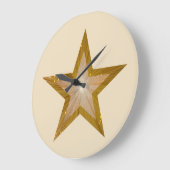 「金ゴールド」星時計の丸いクリーム ラージ壁時計 (傾斜)