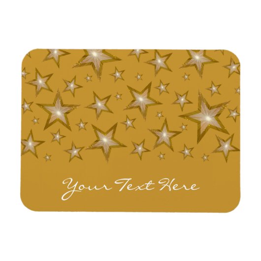 "金ゴールド"星"あなたのテキスト"フレキシブル磁石金ゴールド マグネット (横)