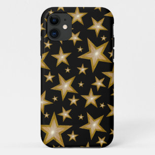 "金ゴールド"星iPhoneケース黒 iPhone 11 ケース