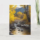 金ゴールド《植物》アスペンツリーロッキー絵を描ストリームの2あなたのテキスト 案内状 (正面)