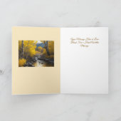 金ゴールド《植物》アスペンツリーロッキー絵を描ストリームの2あなたのテキスト 案内状 (内部)