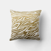 金ゴールド、白ゼブラアニマルプリントスロー クッション (裏面)