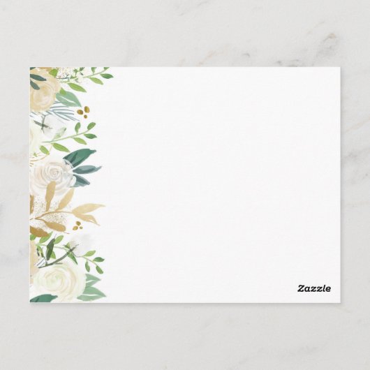 金ゴールド・白花場設定サンキューカード ポストカード (裏面)