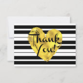 金ゴールド、白黒ストライプのなサンキューカード サンキューカード (裏面)