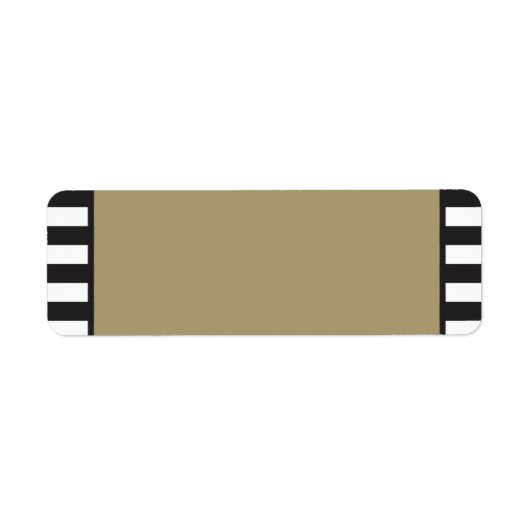 金ゴールド – 白黒ストライプ差出人住所 ラベル (正面)