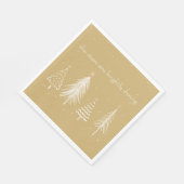 金ゴールド,白,クリスマスツリーの星エレガント,休日 スタンダードランチョンナプキン (角)