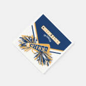 金ゴールド、白、青のチアリーダー スタンダードカクテルナプキン (角)