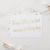 金ゴールド「私の結婚式の日に義理の父に」 カード (正面/裏面インサイチュ)