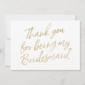 金ゴールド「私の花嫁になってくれてありがとう」 サンキューカード (正面)