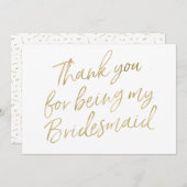 金ゴールド「私の花嫁になってくれてありがとう」 サンキューカード (正面/裏面)